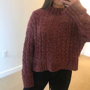 Honey Punch mock neck cropped sweater, size M